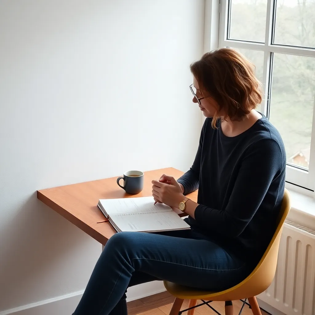 Persoon die doelen opschrijft in notitieboek