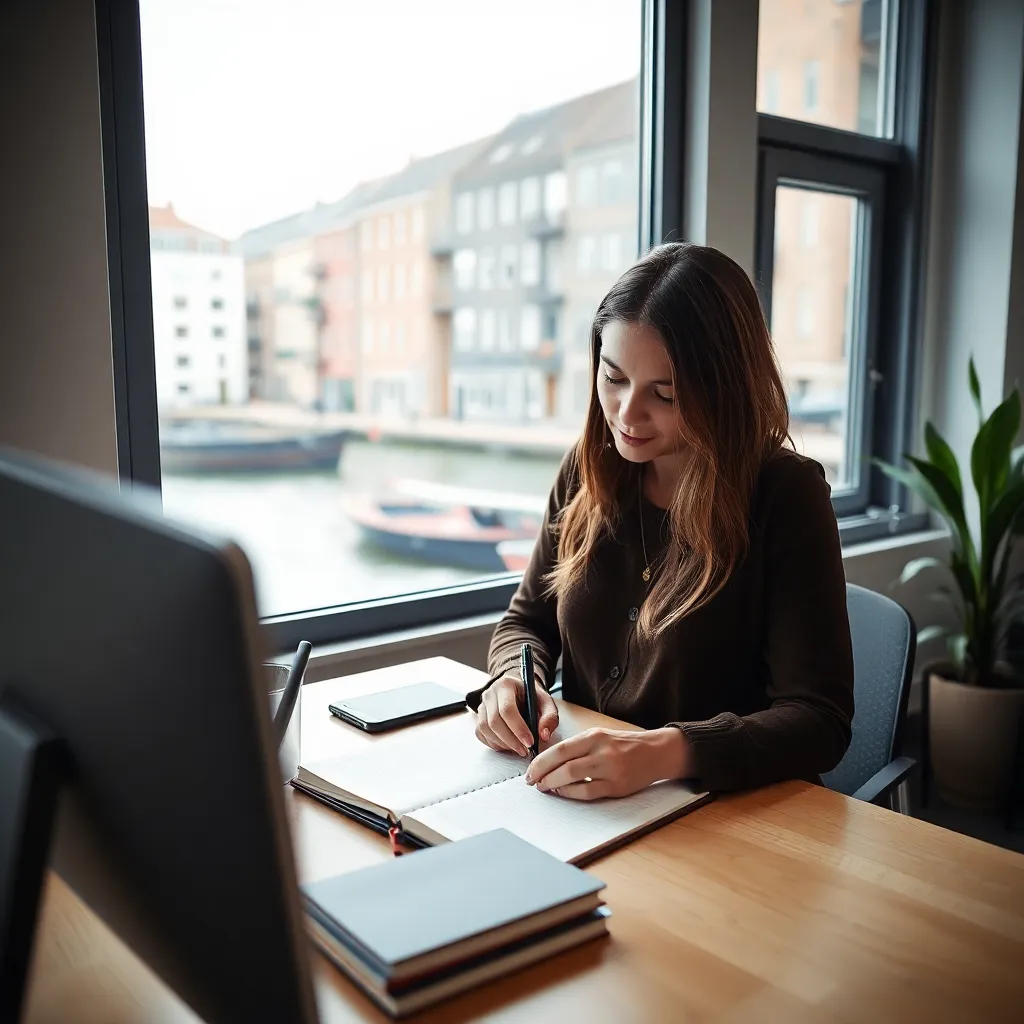 Jonge Nederlandse professional die aantekeningen maakt in een notitieboek